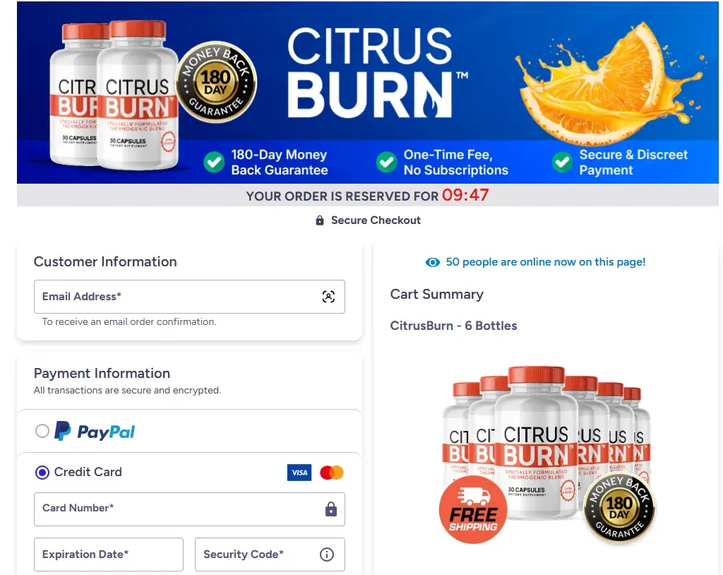CitrusBurn Order Page